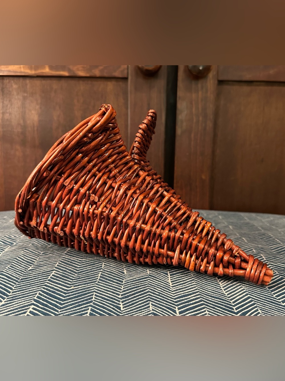 Wicker cornucopia • wall hanging